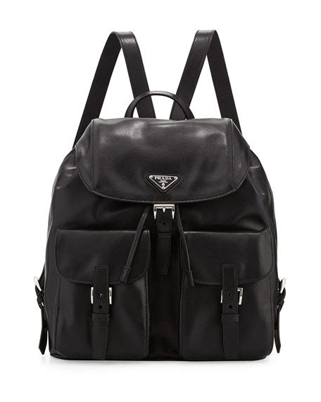 ya11 Prada Backpack Backpack Soft Calf Leather Nero Black 